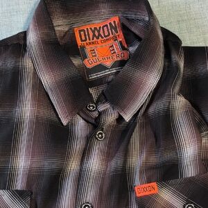 DIXXON Men's Dark Plaid Button Down Shirt